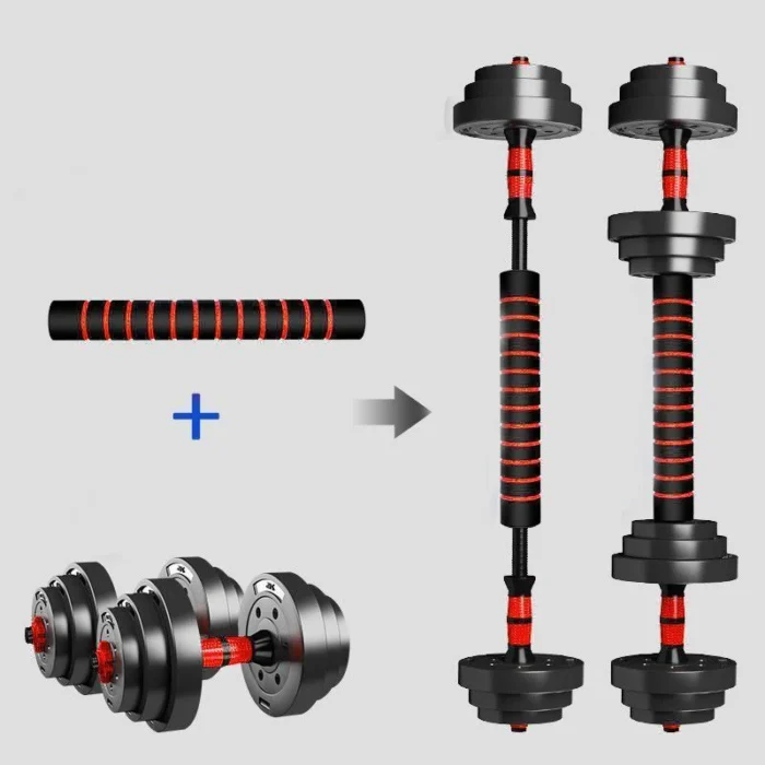 5-44lbs Adjustable Dumbbell to Barbell Set, Anti-Slip Grip, Versatile Home Gym Fitness Strength Training Barbell Weight Plates - Image 3