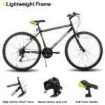 Hiland 24 26 inch Mountain Bike for Men Women, 21 Speeds High-Carbon Steel Frame, Sport Cycling MTB Bicycle for Adult - Image 2