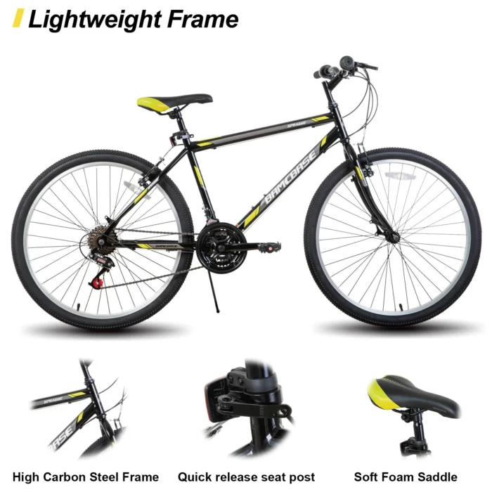 Hiland 24 26 inch Mountain Bike for Men Women, 21 Speeds High-Carbon Steel Frame, Sport Cycling MTB Bicycle for Adult - Image 2