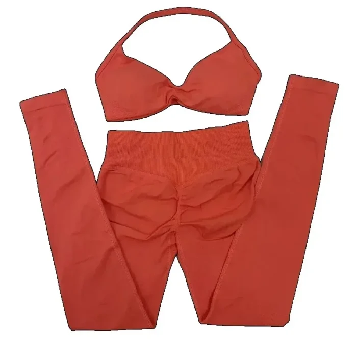 2 Piece Yoga Set Workout Clothes for Women High Quality Leggings&Strappy Bra Seamless Resistance Training Gym Fitness Sportwear - Image 6