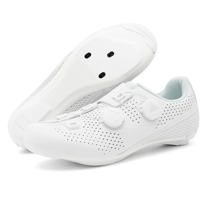 Speed Cycling Sneaker Men's Road Cycling Shoes Cleat Shoes Spd Shoes Cycling Flat Pedal Shoes Man Bike Outdoor Footwear White - Image 1