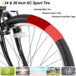 Hiland 24 26 inch Mountain Bike for Men Women, 21 Speeds High-Carbon Steel Frame, Sport Cycling MTB Bicycle for Adult - Image 4