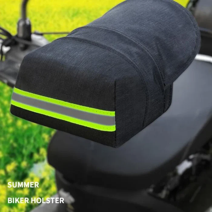 1 pair Waterproof Warmer Motorcycle Handlebar Gloves Motorbike Hand Cover Thicken Grip Muff With Reflective Strip - Image 1