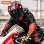 Feher One-Piece Motorcycle Riding Suit Motorcycle Leather Jacket Racing Suit Track Anti Fall And Anti Tear Protective Suit Ridin - Image 2