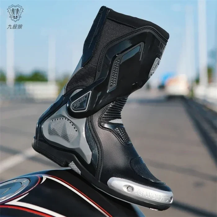 Professional Off-road Motorcycle Anti-slip Mid-calf Long Ankle Off-road Racing Wear-resistant Motorcycle Rider Protective Shoes - Image 5