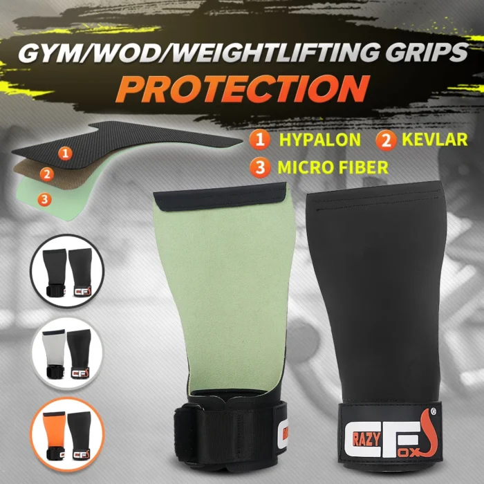 Hypalon chalk free weight Lifting Grips Heavy Duty Straps Alternative Power Lifting Hooks for Deadlift Wrist Support Calleras - Image 1