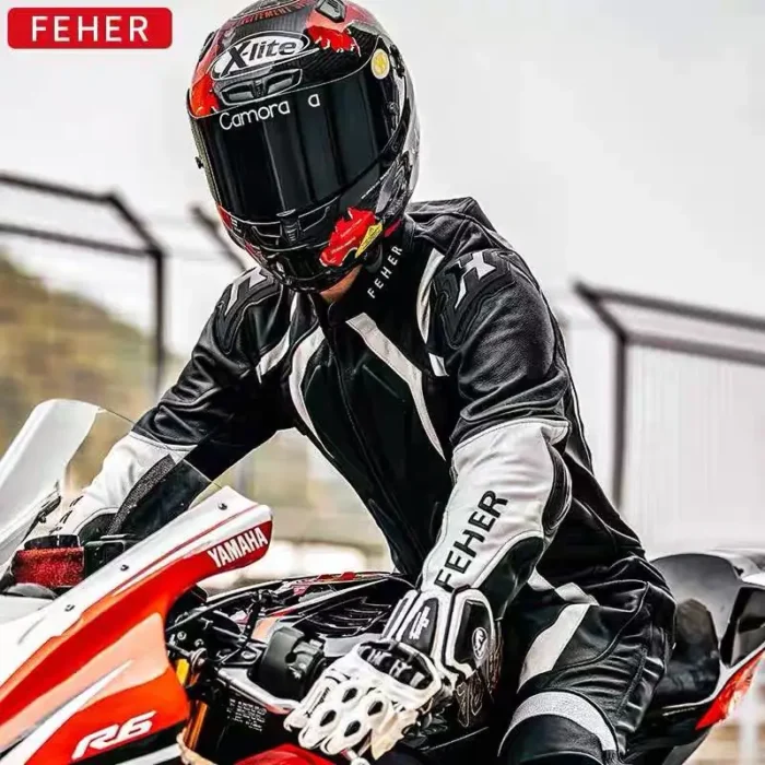 Motorcycle Racing Suit Off-road Men's One-piece Protective Clothing Motorcyclist Leather Jacket Kart Rider CE Protecter Gear - Image 3