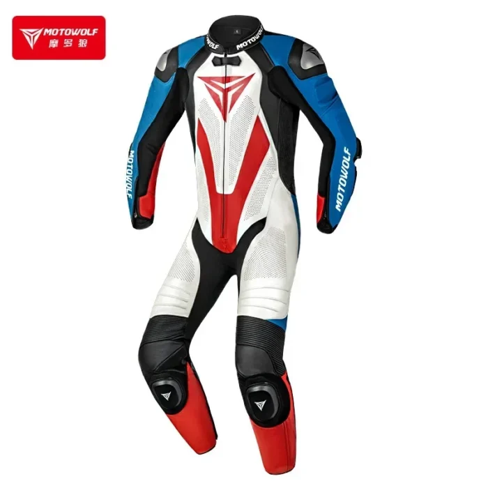 Warm Motorcycle leather Waterproof Motor One-piece Leather Jacket Riding Protection Racing Suit Riding Protection Riding Suit - Image 2