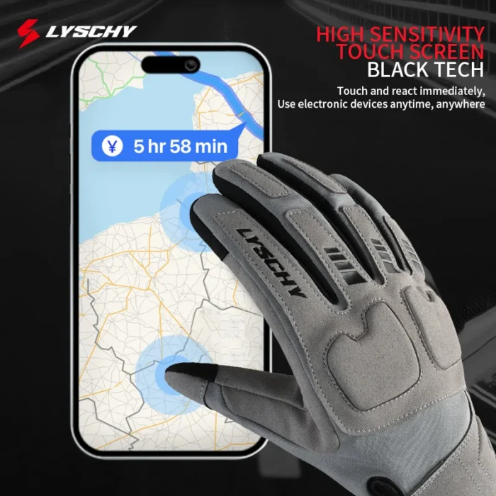 LYSCHY Motorcycle Gloves Winter Warm Full Finger Motorbike Gloves Abrasion Resistant Luvas Touch Screen Motocross Bike Guantes - Image 4