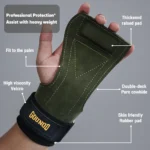 Gym Gloves Grips Anti-Skid Wrist Straps Palm Protector for Weight Lifting Support Deadlift Straps Pull-up Cowhide Fitness Gloves - Image 2