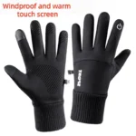 ﻿ Bicycle Gloves Keep Warm Full Finger Men Winter Windproof Fleece Cycling Glove Touch Screen MTB Road Bike Gloves