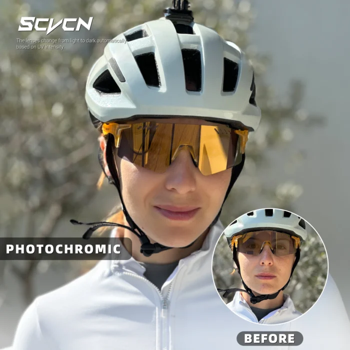 SCVCN Photochromic bike Cycling glasses UV400 Bicycle riding Eyewear Sports MTB Outdoor Sports Golf Camping Driving Eyepieces - Image 3