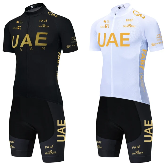 UAE Cycling Jersey Set 2024 Man's Team Short Sleeve Cycling Clothing MTB Bike Uniform Maillot Ropa Ciclismo Summer Bicycle Wear - Image 1
