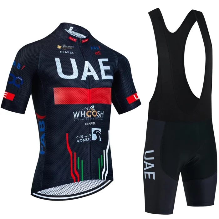 UAE Cycling Jersey Set 2024 Man's Team Short Sleeve Cycling Clothing MTB Bike Uniform Maillot Ropa Ciclismo Summer Bicycle Wear - Image 3