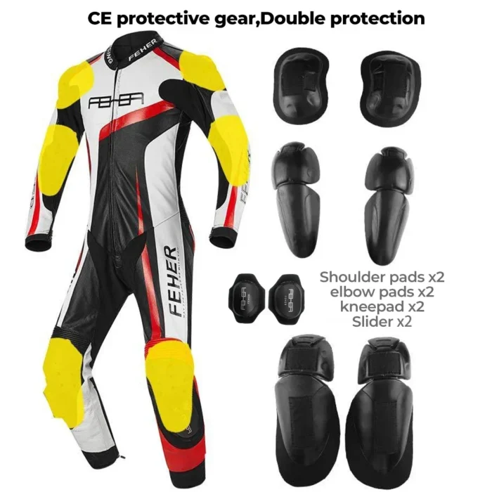 Racing One-piece Suit Off-road Motorcycle Men's Protective Clothing Motorcyclist Leather Jacket Kart Rider Body Protecter Gear - Image 4