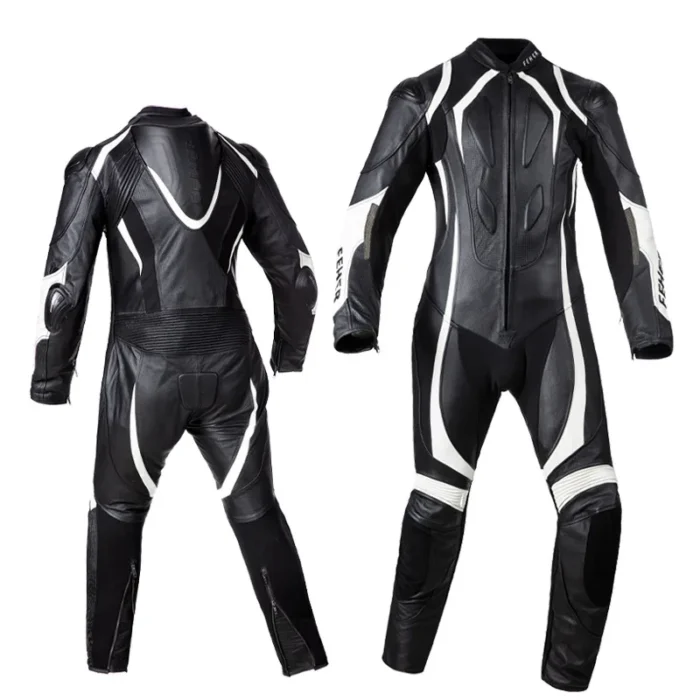 Feher One-Piece Motorcycle Riding Suit Motorcycle Leather Jacket Racing Suit Track Anti Fall And Anti Tear Protective Suit Ridin - Image 5