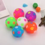 6.5cm Kid Led Football Bouncy Ball PU Will Ring Flash Massage Ball Soccer Ball Clean Teeth Dog Interactive Toys - Image 2