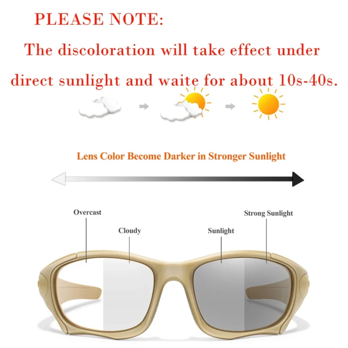 Photochromic Cycling Sunglasses Men Outdoor Sports Tactical Camouflage Goggles Vintage Driving Riding Fishing Windproof - Image 3