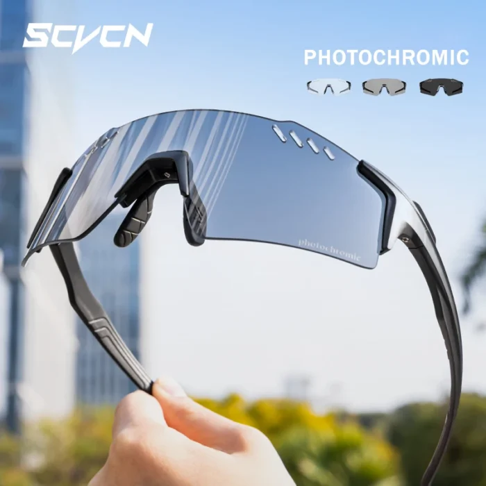 SCVCN Photochromic bike Cycling glasses UV400 Bicycle riding Eyewear Sports MTB Outdoor Sports Golf Camping Driving Eyepieces - Image 1