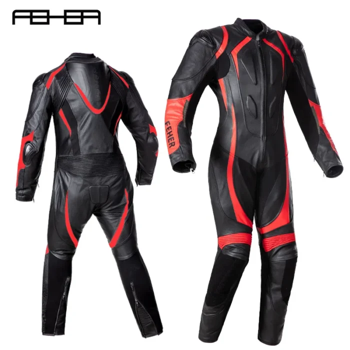 Feher One-Piece Motorcycle Riding Suit Motorcycle Leather Jacket Racing Suit Track Anti Fall And Anti Tear Protective Suit Ridin - Image 6