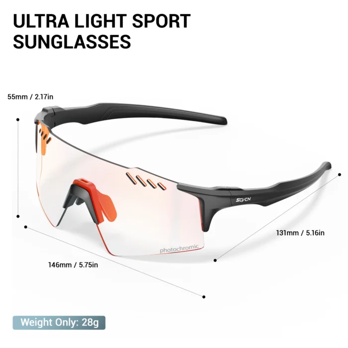 SCVCN Photochromic bike Cycling glasses UV400 Bicycle riding Eyewear Sports MTB Outdoor Sports Golf Camping Driving Eyepieces - Image 6